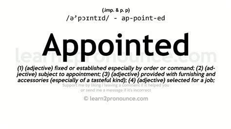 appointed crossword clue|APPOINTED Definition & Meaning .